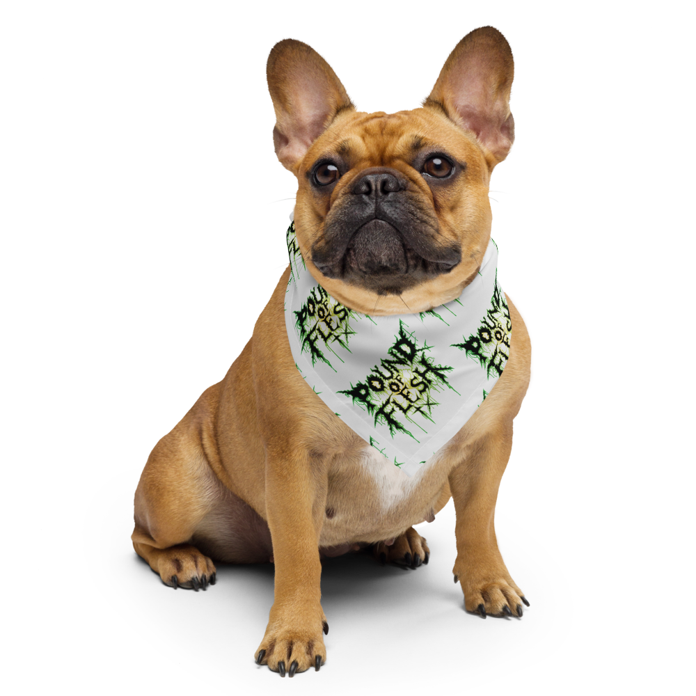 French Bulldog wearing Pound Of Flesh TX White Bandana